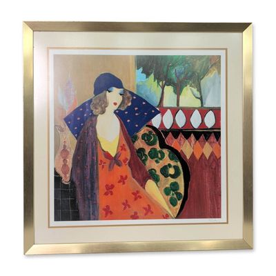 Itzchak Tarkay (Israeli, 1935-2012), Seriolithograph on Paper, Indigo Chapeau, with COA