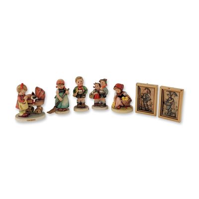 7pc Goebel Hummel Figurines and Framed Art