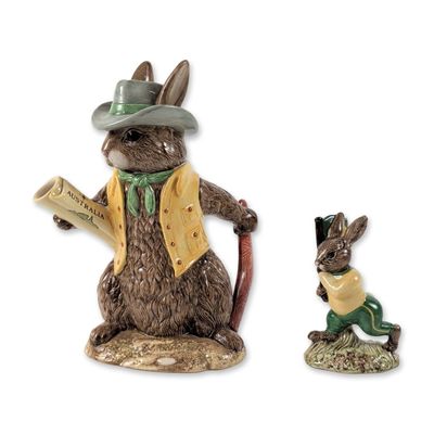 2pc Royal Doulton Aussie Explorer Teapot and Figurine