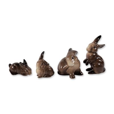 Group of Four Beswick Ceramic Rabbit Figurines