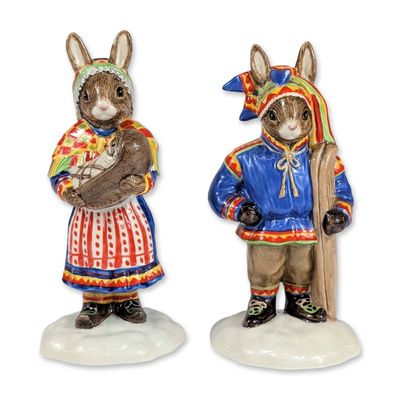 Pair of Royal Doulton Bunnykins Lapland Figurines
