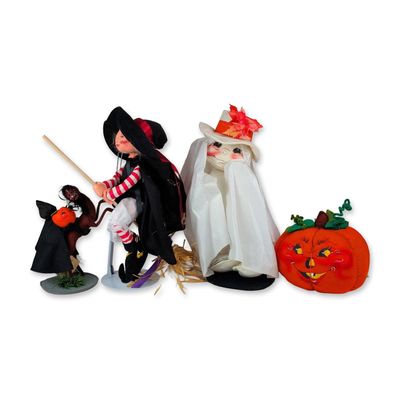 4pc Annalee Dolls Halloween Felt Figural Collection