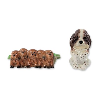 Two Beswick Glazed Ceramic Dog Figurines