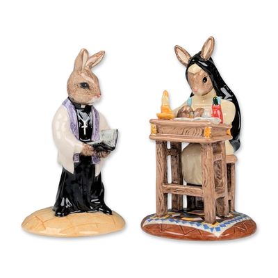 Pair of Royal Doulton Bunnykins Ecclesiastical Figurines