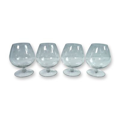 4-Piece Star and Dot Etched Brandy Glasses