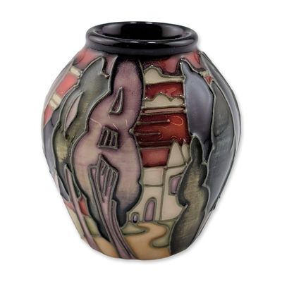 Moorcroft Pottery Miniature Landscape Vase, Lodge Hill