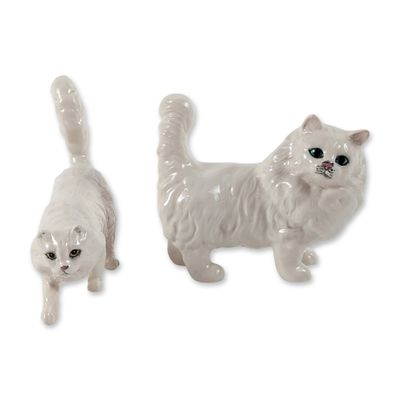 2pc Royal Doulton Porcelain Persian Cat Figurines