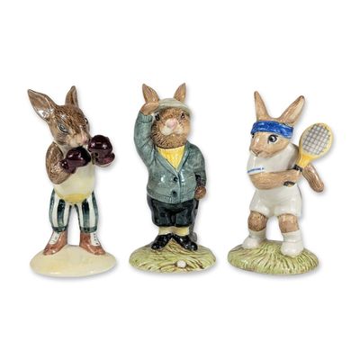 3pc Royal Doulton Bunnykins Sporting Figurines
