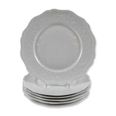 6pc Raynaud Ceralene Limoges Porcelain Hawthorn Dinner Plates