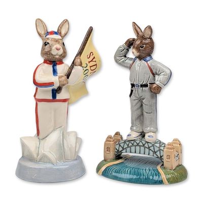 2pc Royal Doulton Sydney Bunnykins Figurines