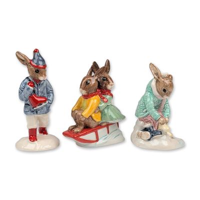 3pc Royal Doulton Bunnykins Ceramic Figurine