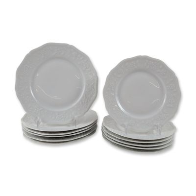 12pc Raynaud Ceralene Hawthorn Porcelain Plates