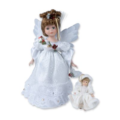 2-Piece Holiday Porcelain Doll & Ornament