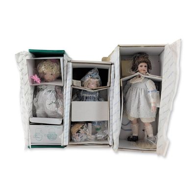 3pc Hamilton and Knowles Artist Series Porcelain Dolls
