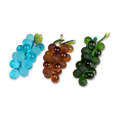 3pc Art Glass Grape Clusters