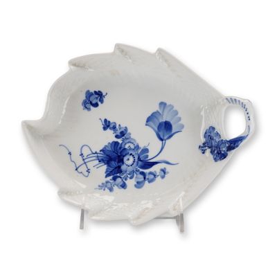 Royal Copenhagen Blue Flower Curved Porcelain Leaf Shaped Dish