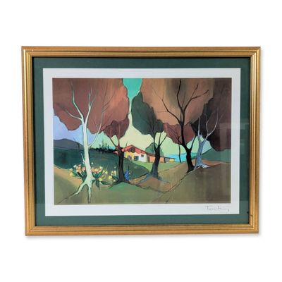 Itzchak Tarkay (Israeli, 1935-2012) Seriolithograph  on Paper, Jamestown Cottage