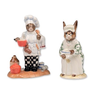 2pc Royal Doulton Bunnykins Cook and Chef Figurines