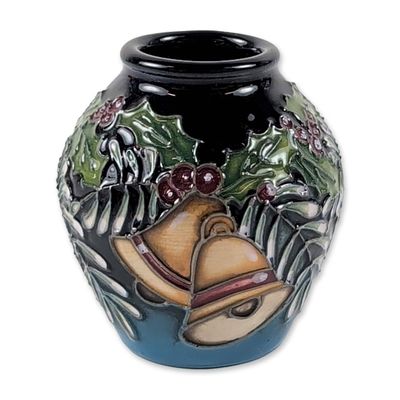 Moorcroft Christmas Bells Miniature Ceramic Vase