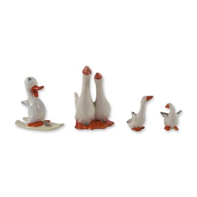 4pc Beswick England Glazed Ceramic Ducks and Geese Grouping