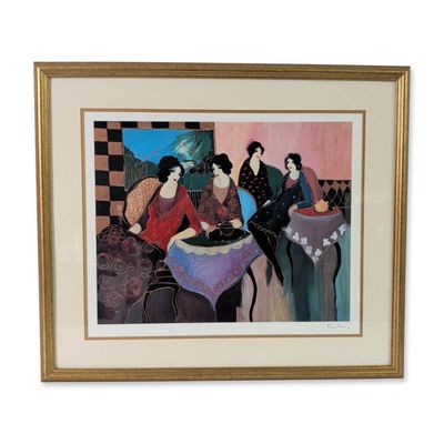 Itzchak Tarkay (Israeli, 1935-2012), Serigraph on Paper, Ladies at Tea