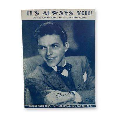 Frank Sinatra It's Always You Sheet Music, 1941, by Burke and Van Heusen