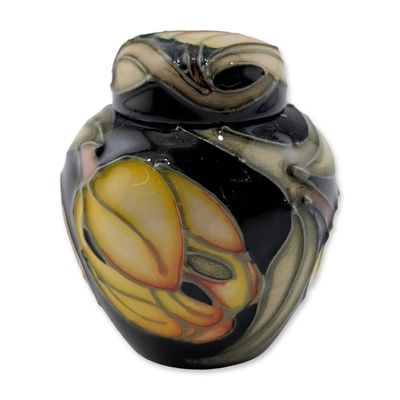 Moorcroft Pottery Miniature Ginger Jar with Lid, Figaro Pattern