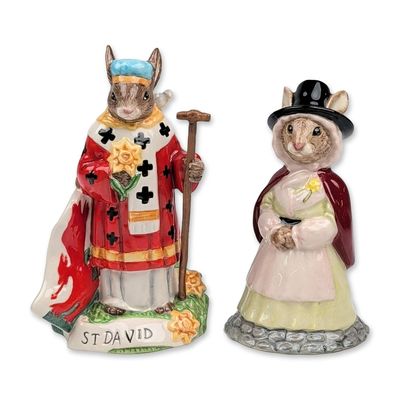 Pair of Royal Doulton Welsh Bunnykins Figurines