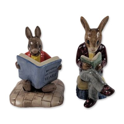 2pc Royal Doulton Bunnykins Ceramic Figurines