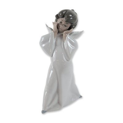 Lladro Spain Porcelain Puzzled Cherub Figurine 4959