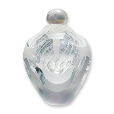 1988 Signed Art Studio Crystal Perfume Bottle with Stopper