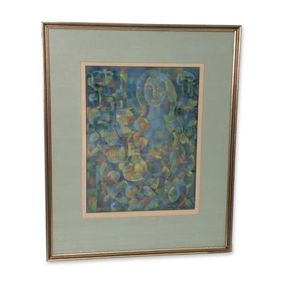 Marilyn Cassey (American 20th-21st Century) Pastel on Paper, Abstract Nude, Signed