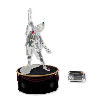 3pc Swarovski 1999 Annual Edition Pierrot Crystal Figurine with Base and Plaque