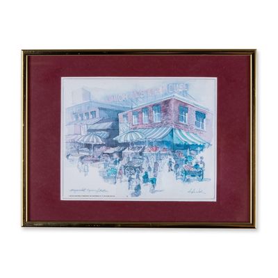 After Douglas Alvord, Color Lithograph, Union Oyster House