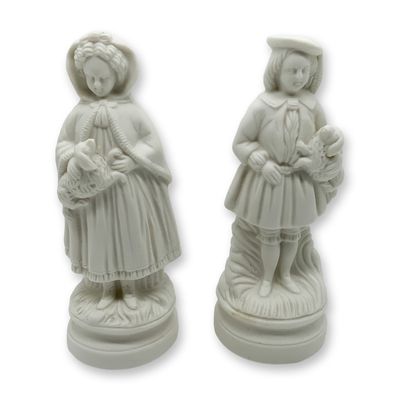 Pair of Bisque Porcelain Figurines