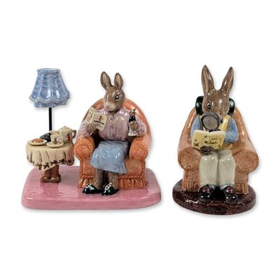 Pair of Royal Doulton Bunnykins Ceramic Figurines