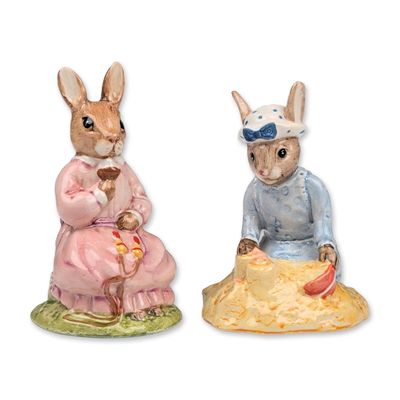 2pc Royal Doulton Bunnykins Porcelain Figurines