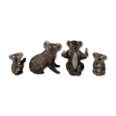 4pc Beswick England Glazed Ceramic Koala Figurines