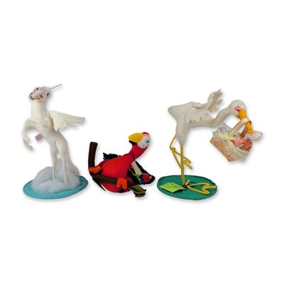 3pc  Annalee Mobilitee Felt Poseable Figures