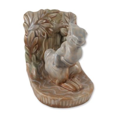 Beswick Ware Glazed Ceramic Rabbit Single Bookend