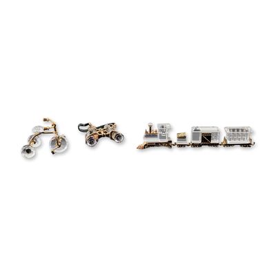 3pc Swarovski Crystal Memories Gold-Toned Miniatures