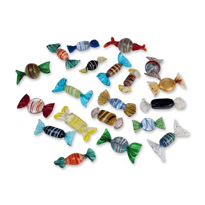 20 Piece Murano Style Art Glass Wrapped Candies