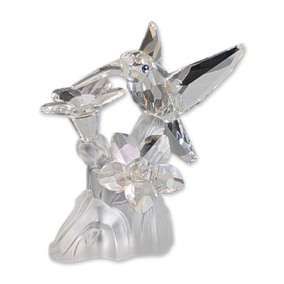 Swarovski Silver Crystal Figurine, Hummingbird