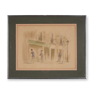 Eduardo Vicente, Color Lithograph on Paper, Shop Windows