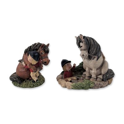 2pc John Beswick Thelwell Series Equestrian Figurines
