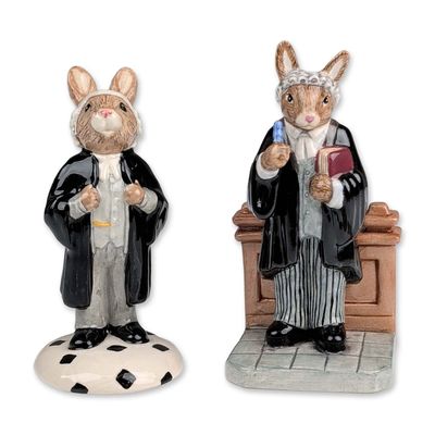 2pc Royal Doulton Legal Bunnykins Figurines