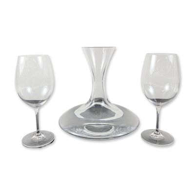 3pc Riedel Crystal Decanter and Jancis Robinson Wine Glass Pair
