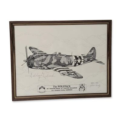 Robert L. Conely, Print on Paper The Wolfpack, Signed & Autographed by Gabby Gabreski