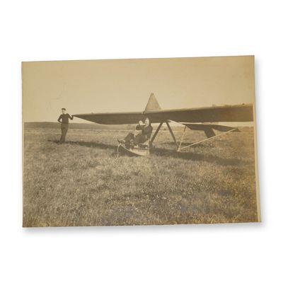 1937 Original Aviation Snapshot Photo - Open Cockpit Primary Training Glider