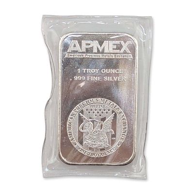 APMEX 1 Troy Ounce .999 Fine Silver Bullion Bar